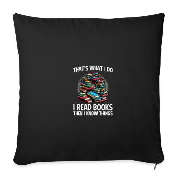 Book lover, book reader, bookworm, bookworm - Sofa pillowcase 17,3'' x 17,3'' (45 x 45 cm) - black - Front
