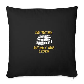 Book lover, book reader, bookworm, bookworm - Sofa pillowcase 17,3'' x 17,3'' (45 x 45 cm) - black - Front