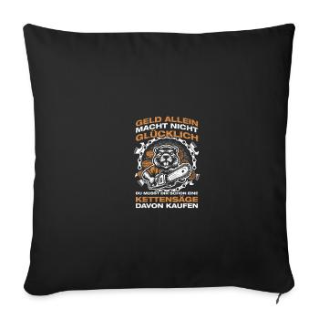 L’argent seul pour fabriquer des bûcherons en bois Bûcherons - Housse de coussin décorative 45 x 45 cm - noir - Devant