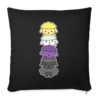 Nichtbinäres Flaggenschaf-Design für stolze Enbys - Sofakissenbezug 45 x 45 cm - Schwarz - Vorne