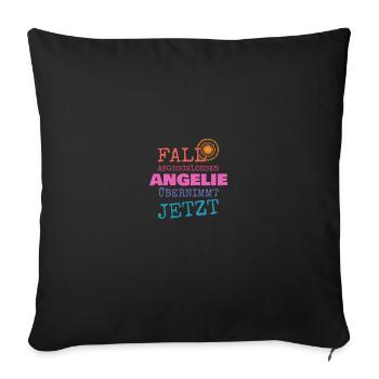 First name Angelie - Sofa pillowcase 17,3'' x 17,3'' (45 x 45 cm) - black - Front