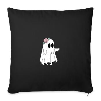 Joyeux Halloween fantômes amour - Housse de coussin décorative 45 x 45 cm - noir - Devant