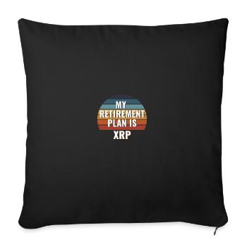Mon plan de retraite est Ripple, XRP- Funny Crypto - Housse de coussin décorative 45 x 45 cm - noir - Devant