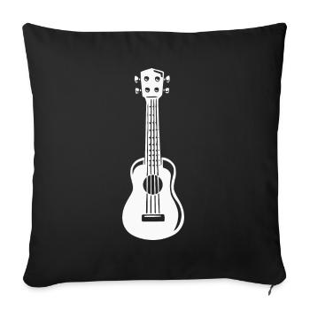 Ukulele Hawaii Guitar Uke Musical Instrument - Sofa pillowcase 17,3'' x 17,3'' (45 x 45 cm) - black - Front
