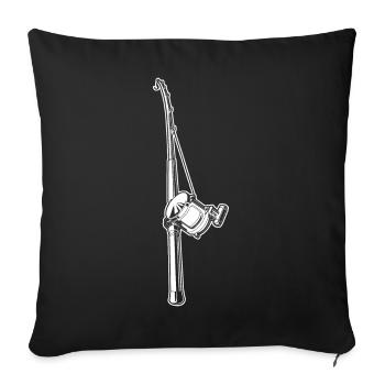 Fishing rod - Sofa pillowcase 17,3'' x 17,3'' (45 x 45 cm) - black - Front