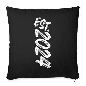 Est. 2024 - Established 2024 - Birthday Gift - Sofa pillowcase 17,3'' x 17,3'' (45 x 45 cm) - black - Front