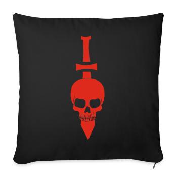 Red Skull and Sword - Sofa pillowcase 17,3'' x 17,3'' (45 x 45 cm) - black - Front