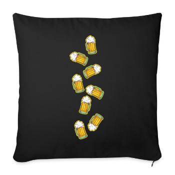 Bier Glas Bierkrug Symbol - Sofakissenbezug 45 x 45 cm - Schwarz - Vorne