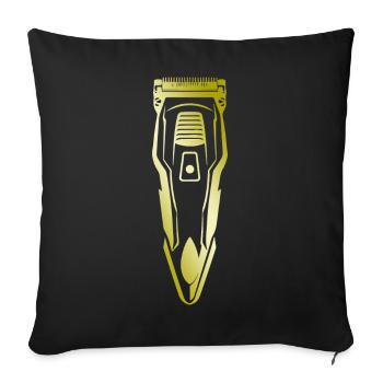 Hair clippers Barber Gold - Sofa pillowcase 17,3'' x 17,3'' (45 x 45 cm) - black - Front