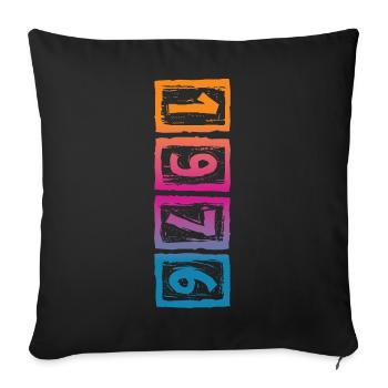 Millésime 1976 - Housse de coussin décorative 45 x 45 cm - noir - Devant