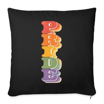 Pride Vertikal Regenbogen CSD Retro Spruch Retro 7 - Sofakissenbezug 45 x 45 cm - Schwarz - Vorne