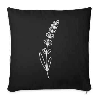 Lavender line illustration - Sofa pillowcase 17,3'' x 17,3'' (45 x 45 cm) - black - Front