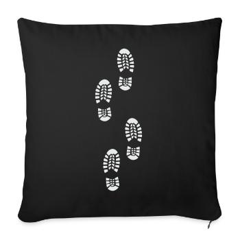 Hiking Trails Footprint Pattern - Sofa pillowcase 17,3'' x 17,3'' (45 x 45 cm) - black - Front