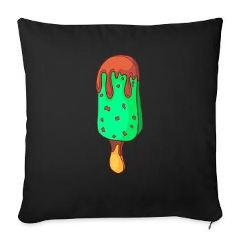 Crème glacée, crème glacée, crème glacée, crème glacée, boule, crème glacée, sundae - Housse de coussin décorative 45 x 45 cm - noir - Devant