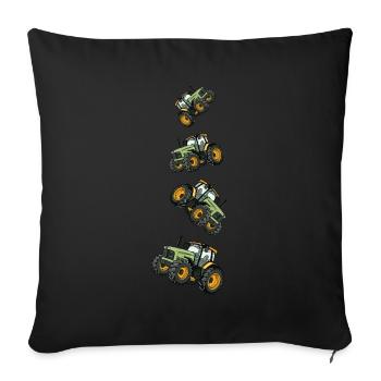 Icône de l’agriculteur tracteur - Housse de coussin décorative 45 x 45 cm - noir - Devant
