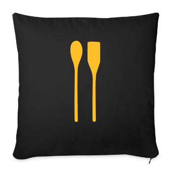 kochen - Sofakissenbezug 45 x 45 cm - Schwarz - Vorne