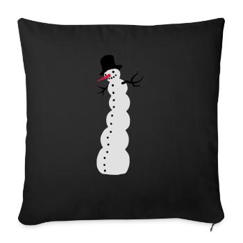 snowman - Sofa pillowcase 17,3'' x 17,3'' (45 x 45 cm) - black - Front