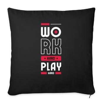 Travaille dur - Housse de coussin décorative 45 x 45 cm - noir - Devant