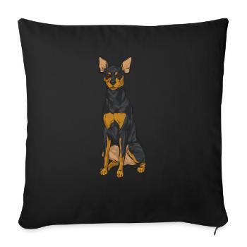 Miniature Pinscher Rehpinscher Min Pin Dog - Sofa pillowcase 17,3'' x 17,3'' (45 x 45 cm) - black - Front