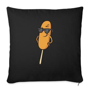 Corn Dog Corndog - Sofa pillowcase 17,3'' x 17,3'' (45 x 45 cm) - black - Front