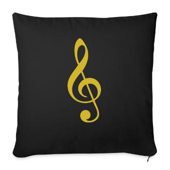 Conception unique de t-shirt clef - Housse de coussin décorative 45 x 45 cm - noir - Devant