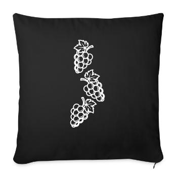 Weintrauben Symbol Trauben - Sofakissenbezug 45 x 45 cm - Schwarz - Vorne