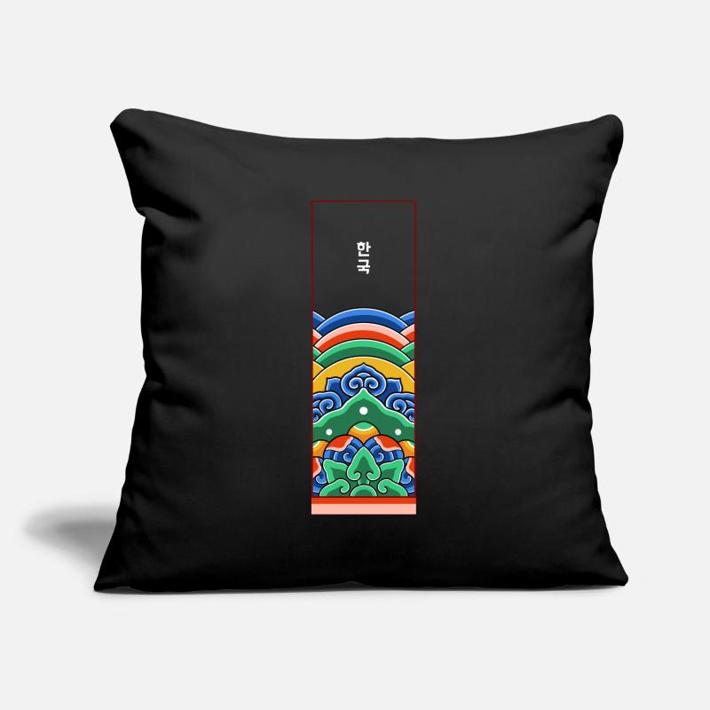 Temple Coréen graphique /Korean temple's graphism Housse de coussin décorative 45 x 45 cm
