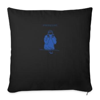 Citations non motivantes - faire semblant d’exister - Housse de coussin décorative 45 x 45 cm - noir - Devant