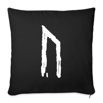Elder Futhark Rune Uruz - lettre U - Housse de coussin décorative 45 x 45 cm - noir - Devant