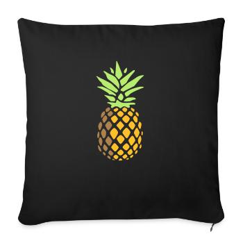 pineapple - Sofa pillowcase 17,3'' x 17,3'' (45 x 45 cm) - black - Front