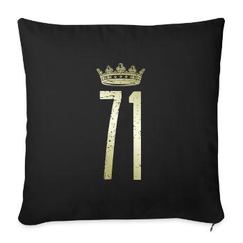 71 Nombre Couronne - Housse de coussin décorative 45 x 45 cm - noir - Devant