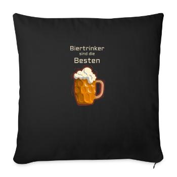 Biertrinker - Sofakissenbezug 45 x 45 cm - Schwarz - Vorne