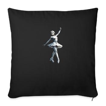 Low Poly Ballerina - Ballet Design - Sofa pillowcase 17,3'' x 17,3'' (45 x 45 cm) - black - Front