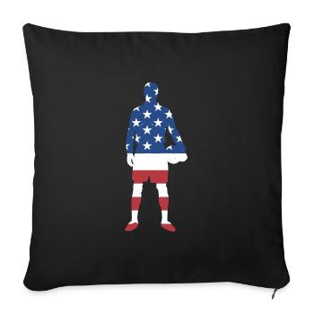 Sport Us Flag Jorkyball - Sofa pillowcase 17,3'' x 17,3'' (45 x 45 cm) - black - Front