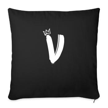 V - Sofakissenbezug 45 x 45 cm - Schwarz - Vorne