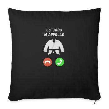 Le judo m'appelle - Housse de coussin décorative 45 x 45 cm - noir - Devant