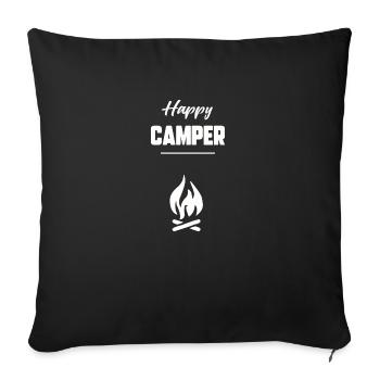 Happy camper - Housse de coussin décorative 45 x 45 cm - noir - Devant