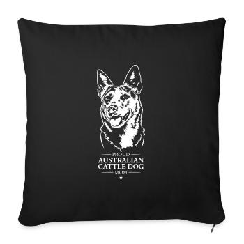 Australien Bovins Chien Maman Chien Chiens de troupeau Wilsigns - Housse de coussin décorative 45 x 45 cm - noir - Devant