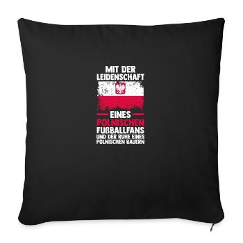 Polonais Pologne - Housse de coussin décorative 45 x 45 cm - noir - Devant