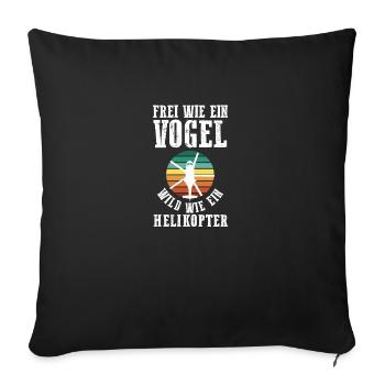 Pilot Helicopter Helicopter - Sofa pillowcase 17,3'' x 17,3'' (45 x 45 cm) - black - Front