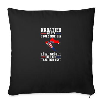 Croate Croate Croatie - Housse de coussin décorative 45 x 45 cm - noir - Devant