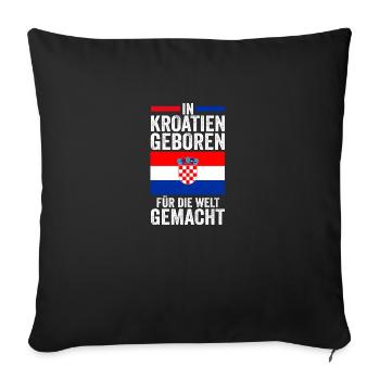 Croate Croate Croatie - Housse de coussin décorative 45 x 45 cm - noir - Devant