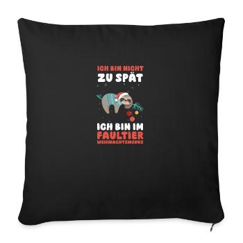 Santa Claus Christmas Party Sloth - Sofa pillowcase 17,3'' x 17,3'' (45 x 45 cm) - black - Front