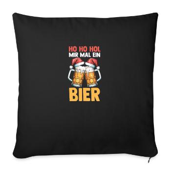 Noël Ho Ho Offrez-moi une bière - Housse de coussin décorative 45 x 45 cm - noir - Devant