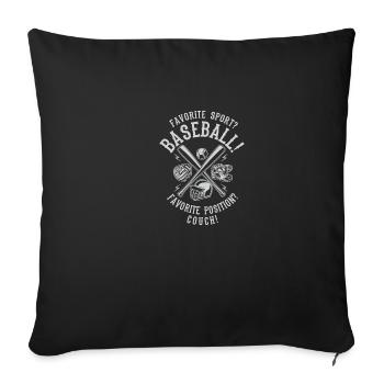 Baseball Sports Gift · Baseball - Sofa pillowcase 17,3'' x 17,3'' (45 x 45 cm) - black - Front