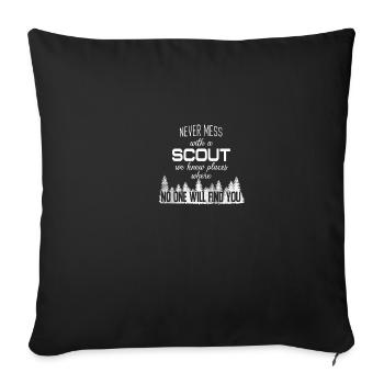 Scouting Camping Nature Gift · Scout - Sofa pillowcase 17,3'' x 17,3'' (45 x 45 cm) - black - Front