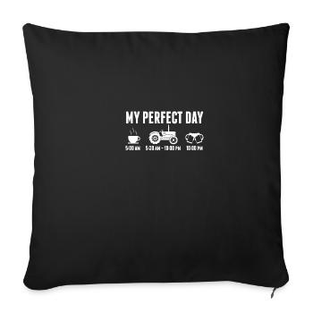Farm Farm Gift · Journée parfaite - Housse de coussin décorative 45 x 45 cm - noir - Devant
