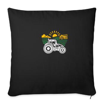 Traktor Landwirtschaft Bauer Geschenk · Traktor - Sofakissenbezug 45 x 45 cm - Schwarz - Vorne