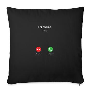 appel de ta mère - Housse de coussin décorative 45 x 45 cm - noir - Devant
