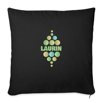 First name Laurin - Sofa pillowcase 17,3'' x 17,3'' (45 x 45 cm) - black - Front